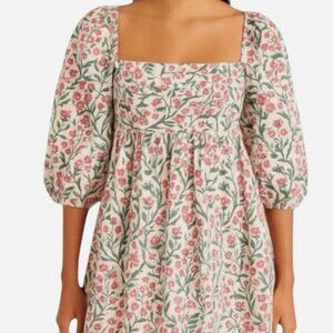 Floral Puff Sleeve Mini Dress